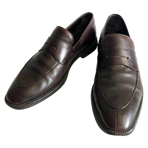 HUGO BOSS Penny Loafers Men\'s Dark Brown Leather Dress Shoes Loafers Size 10 main image 5